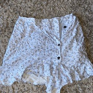 Baby blue with white flowers skirt